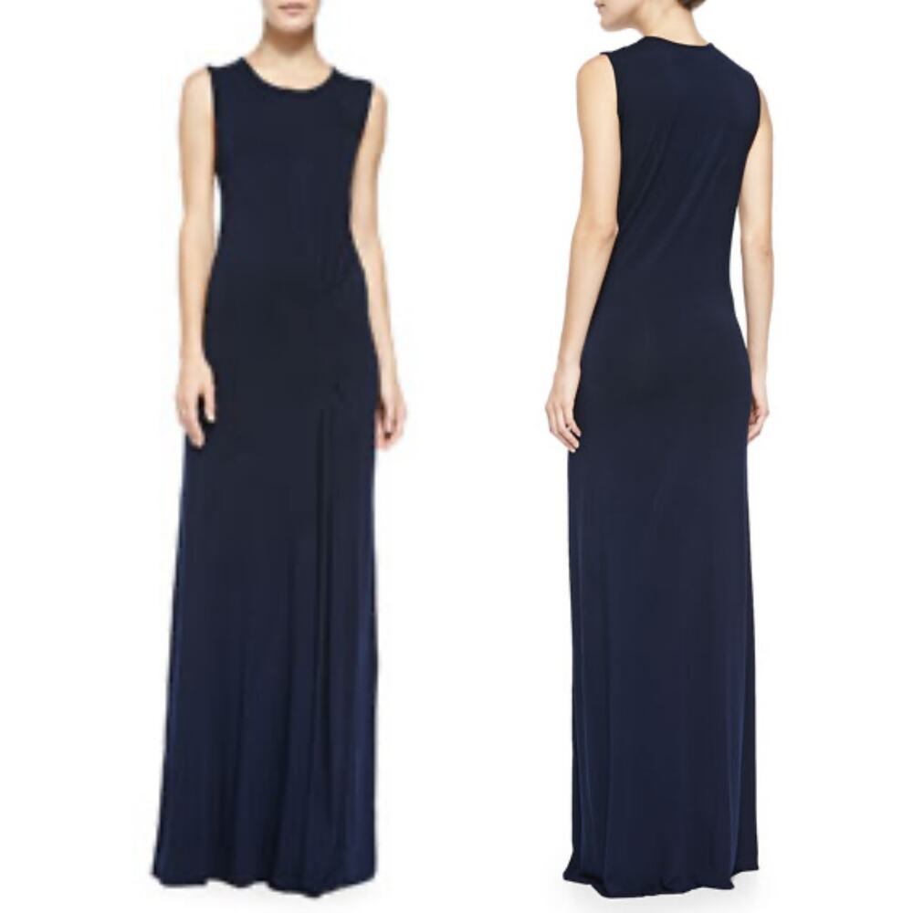 Young Fabulous & Broke Huxley Ruched Maxi Dress XS Modal Stretch Jersey Navy